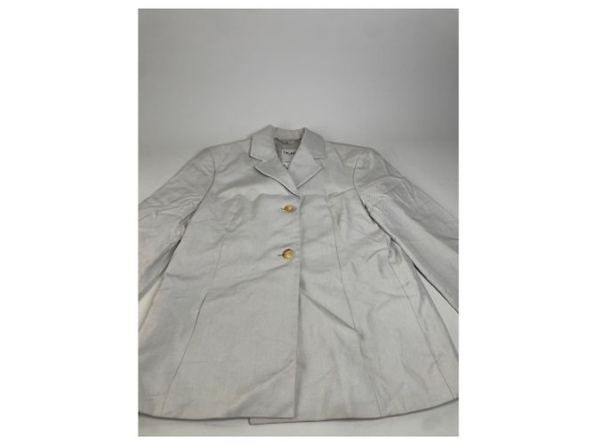 Céline Vintage Celine Seidenblazer Creme Goldene Knöpfe M Beige - Ansicht 6