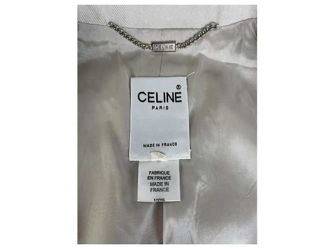 Céline Vintage Celine Seidenblazer Creme Goldene Knöpfe M Beige - Ansicht 7