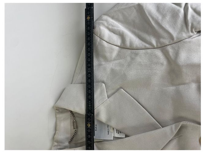 Céline Vintage Celine Seidenblazer Creme Goldene Knöpfe M Beige - Ansicht 8
