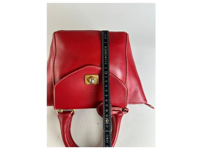 Vintage Courreges Ledertasche Rot Gold - Ansicht 12