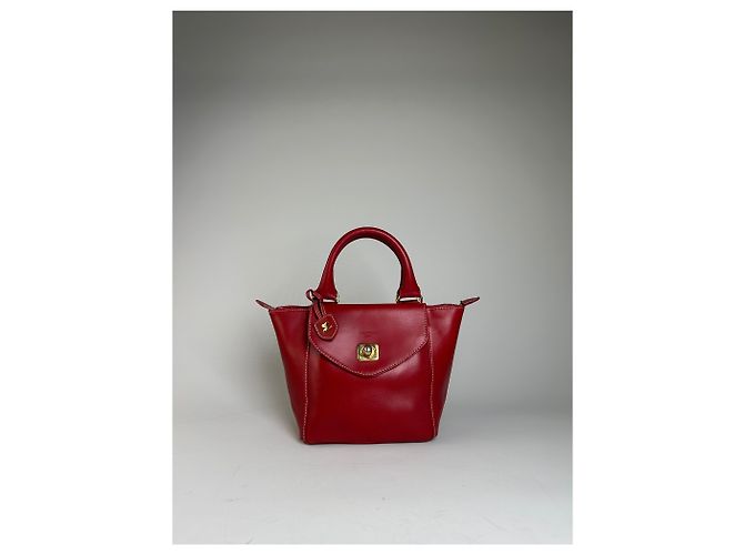 Vintage Courreges Ledertasche Rot Gold - Ansicht 14