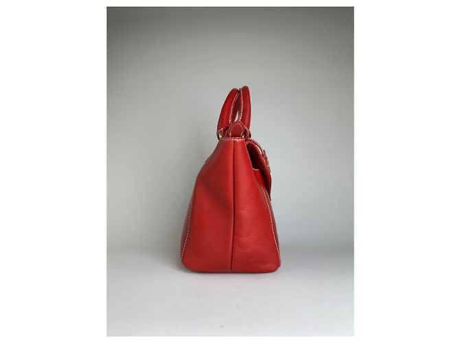 Vintage Courreges Ledertasche Rot Gold - Ansicht 4