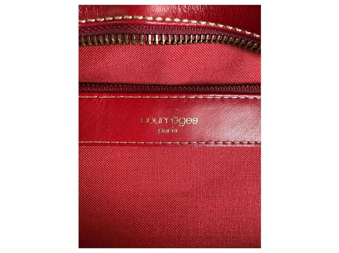 Vintage Courreges Ledertasche Rot Gold - Ansicht 5