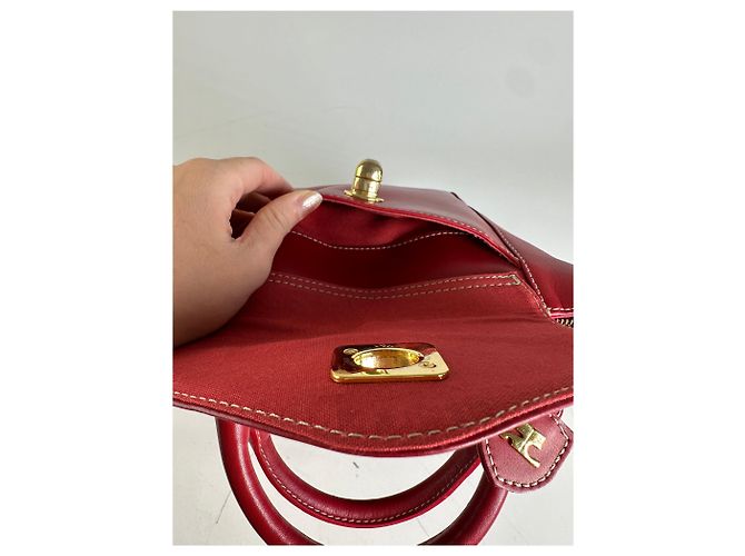 Vintage Courreges Ledertasche Rot Gold - Ansicht 7
