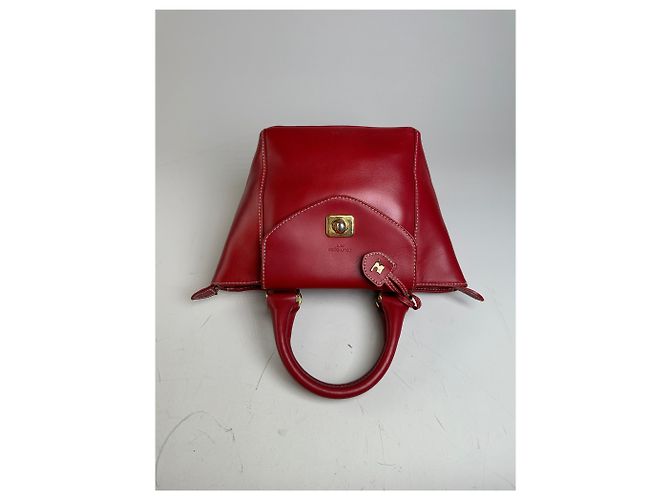 Vintage Courreges Ledertasche Rot Gold - Ansicht 8