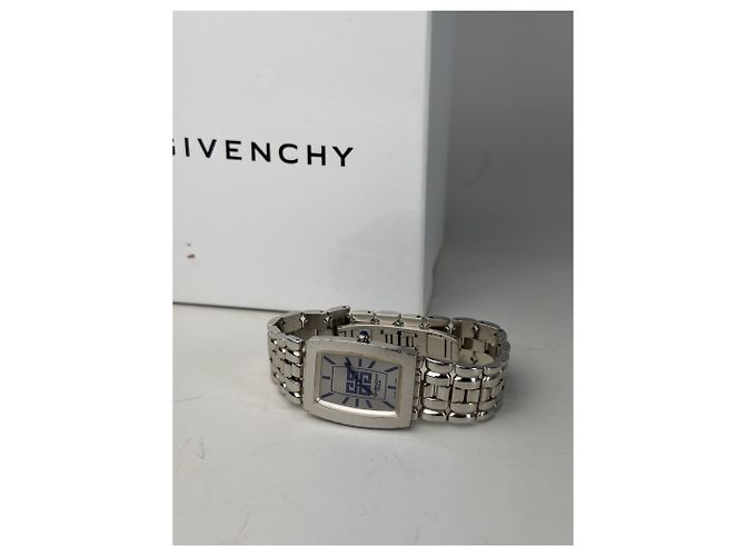 Orologio da Polso Vintage Givenchy in Acciaio Inossidabile Quadrante Blu Argento - vista 5