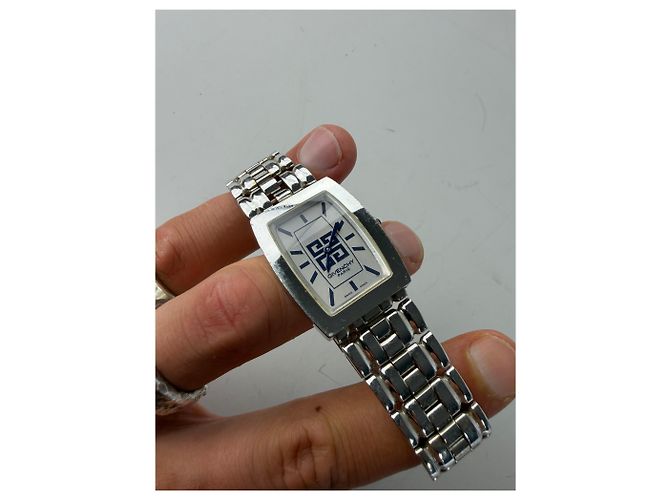 Orologio da Polso Vintage Givenchy in Acciaio Inossidabile Quadrante Blu Argento - vista 6