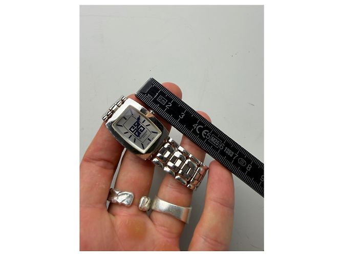 Orologio da Polso Vintage Givenchy in Acciaio Inossidabile Quadrante Blu Argento - vista 9