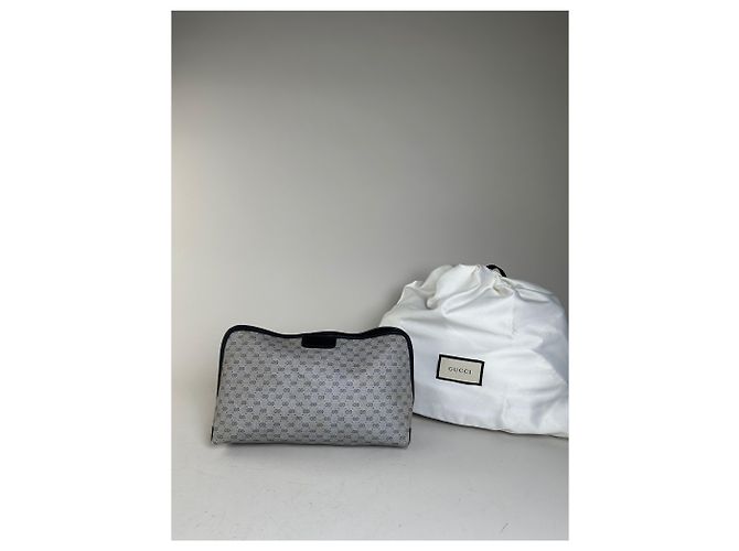 Beauty case Vintage Gucci GG Supreme Grigio Navy - vista 2