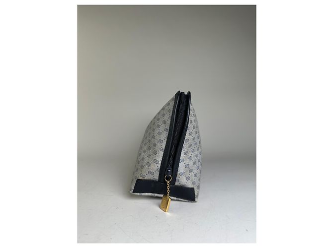 Beauty case Vintage Gucci GG Supreme Grigio Navy - vista 4
