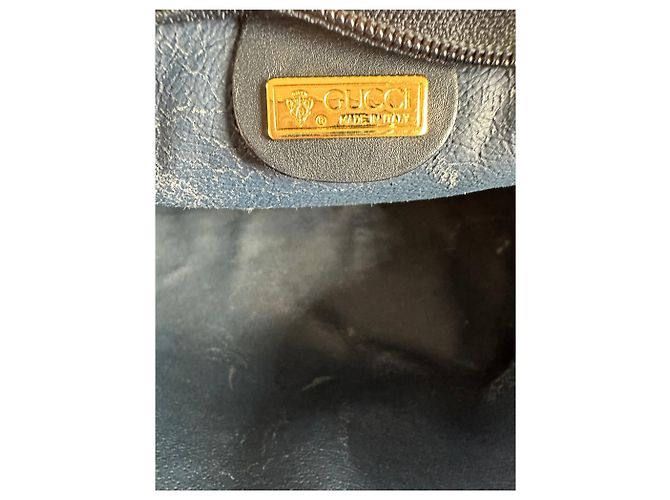 Beauty case Vintage Gucci GG Supreme Grigio Navy - vista 5