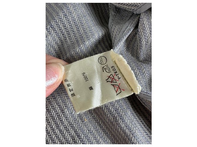 Vintage Dior Linen Blazer Light Grey Stripe S - view 8