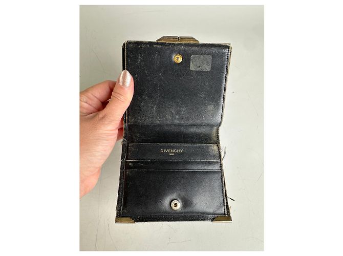Vintage Givenchy Patent Leather Wallet Black Gold - view 4