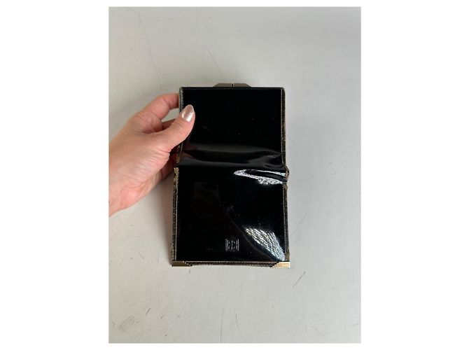 Vintage Givenchy Patent Leather Wallet Black Gold - view 8