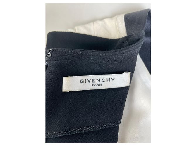 Vintage Givenchy Seidenkleid Schwarz Creme M - Ansicht 10