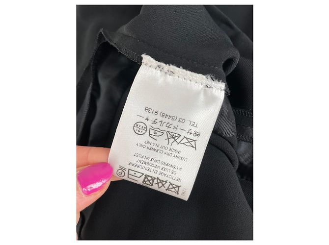 Vintage Givenchy Seidenkleid Schwarz Creme M - Ansicht 12