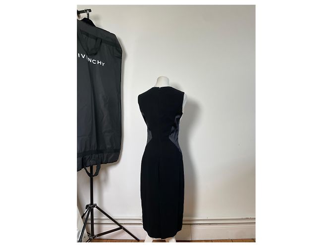 Vintage Givenchy Seidenkleid Schwarz Creme M - Ansicht 3