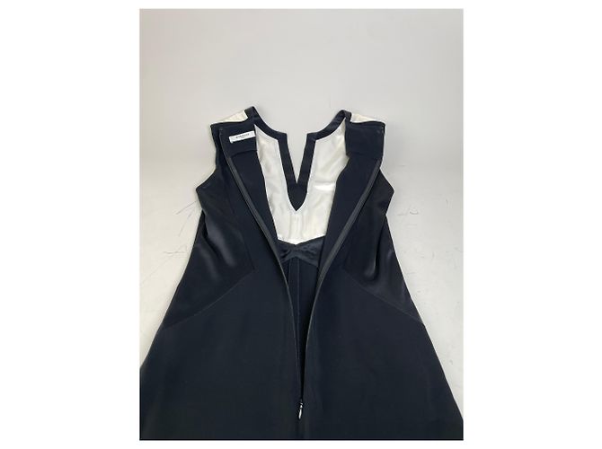 Vintage Givenchy Seidenkleid Schwarz Creme M - Ansicht 9