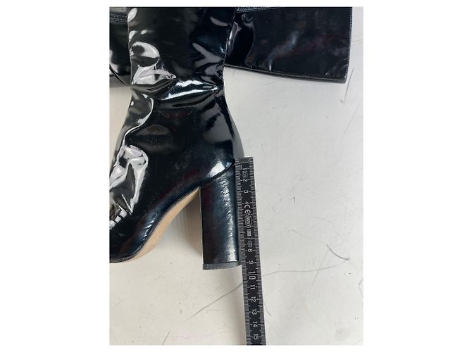 Stivali alti vintage Gucci in vernice nero e argento EU5 - vista 10