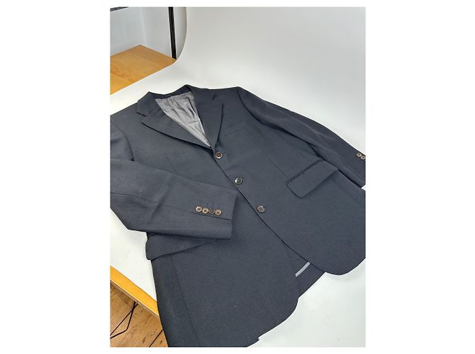 Vintage Burberry Wollmischung Blazer Dunkelgrau XL - Ansicht 4