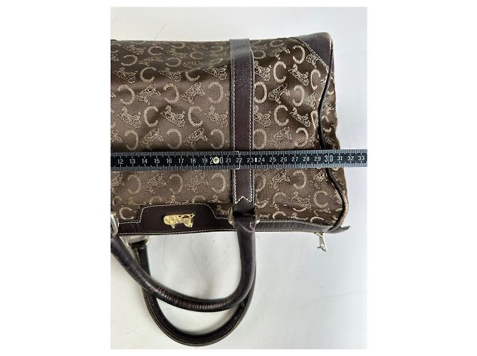 Céline Vintage Celine C Monogram Canvas Tote Braun Beige Gold - Ansicht 10