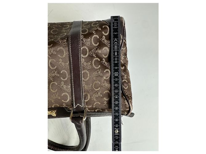 Céline Vintage Celine C Monogram Canvas Tote Braun Beige Gold - Ansicht 11