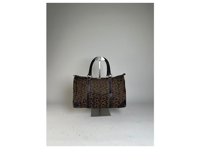 Céline Vintage Celine C Monogram Canvas Tote Braun Beige Gold - Ansicht 13