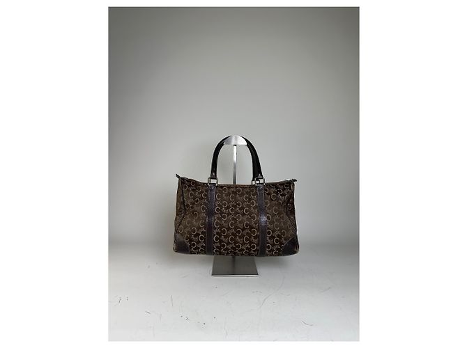 Céline Vintage Celine C Monogram Canvas Tote Braun Beige Gold - Ansicht 14