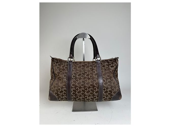 Céline Vintage Celine C Monogram Canvas Tote Braun Beige Gold - Ansicht 2