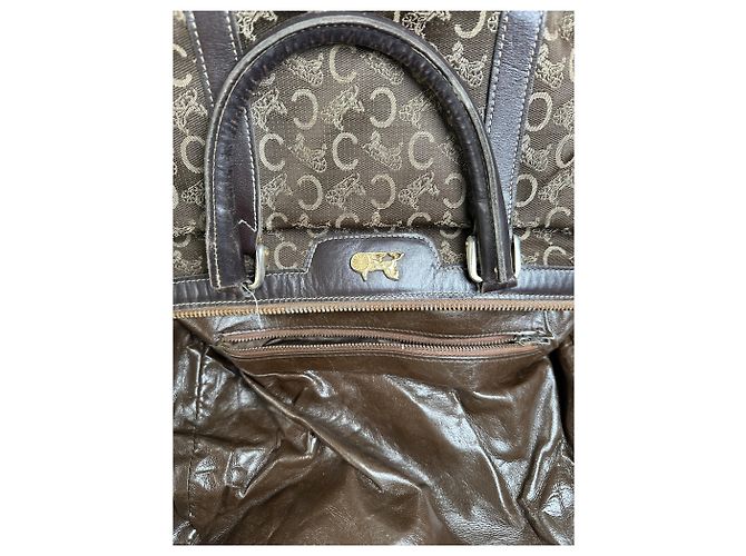Céline Vintage Celine C Monogram Canvas Tote Braun Beige Gold - Ansicht 5