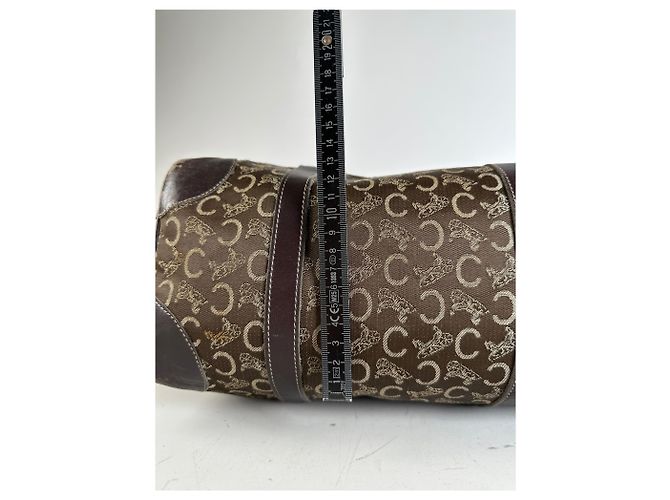 Céline Vintage Celine C Monogram Canvas Tote Braun Beige Gold - Ansicht 9