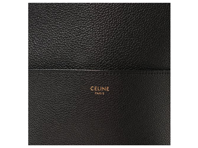 Céline CELINE Seau Sangle Bucket Leather Shoulder Bag en noir - vue 6