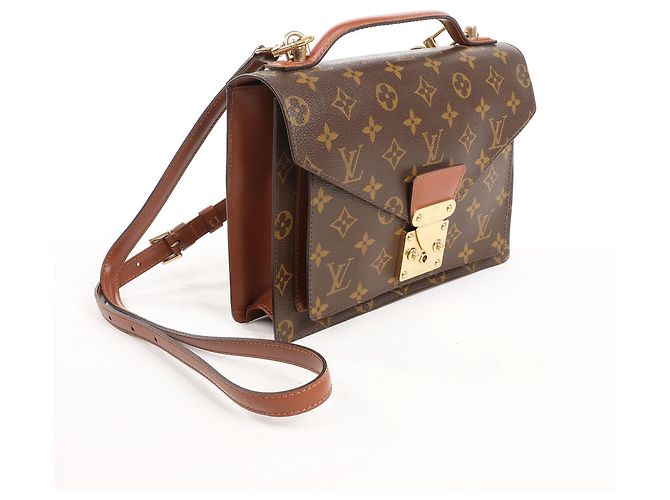 Borsa Louis Vuitton Monceau in tela Monogram marrone M51187 - vista 2