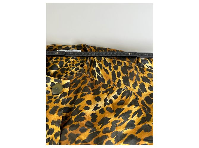 Cappotto vintage Givenchy in misto seta con stampa leopardata giallo e marrone L - vista 12