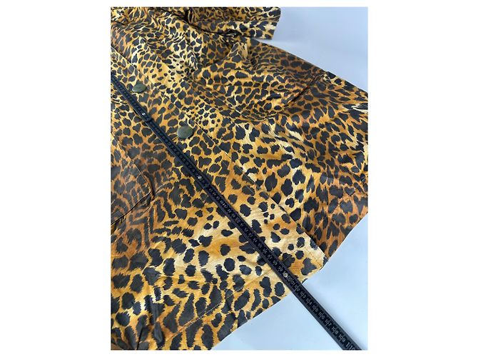 Cappotto vintage Givenchy in misto seta con stampa leopardata giallo e marrone L - vista 6