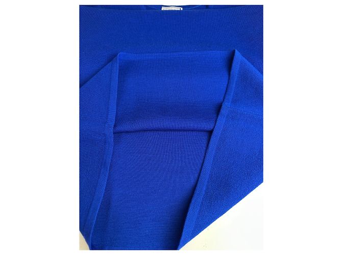 Vintage Yves Saint Laurent Wollmischgewebe Kleid Hellblau M - Ansicht 10