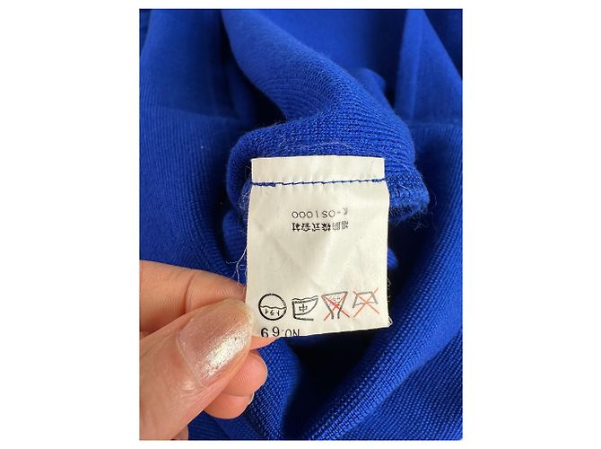 Vintage Yves Saint Laurent Wollmischgewebe Kleid Hellblau M - Ansicht 12