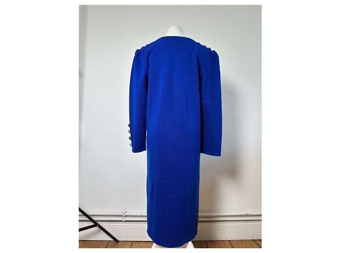 Vintage Yves Saint Laurent Wollmischgewebe Kleid Hellblau M - Ansicht 15