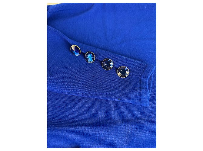 Vintage Yves Saint Laurent Wollmischgewebe Kleid Hellblau M - Ansicht 7
