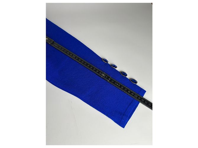 Vintage Yves Saint Laurent Wollmischgewebe Kleid Hellblau M - Ansicht 9
