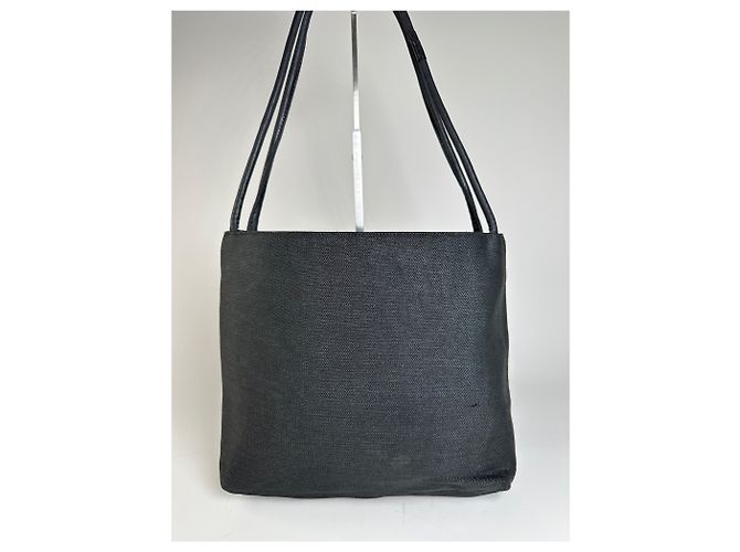Vintage Gianni Versace Stoffschultertasche Schwarz Silber - Ansicht 15