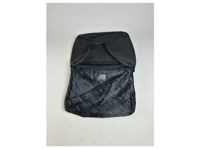 Vintage Gianni Versace Stoffschultertasche Schwarz Silber - Ansicht 3