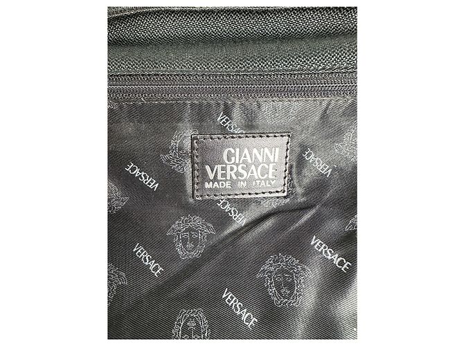 Vintage Gianni Versace Stoffschultertasche Schwarz Silber - Ansicht 5