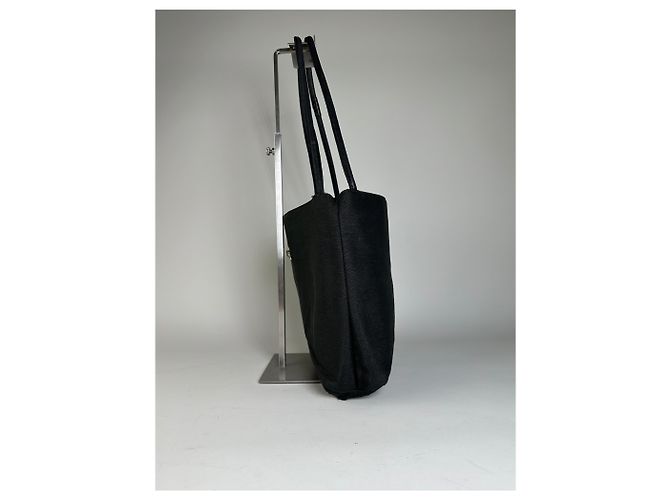 Vintage Gianni Versace Stoffschultertasche Schwarz Silber - Ansicht 6