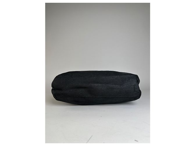 Vintage Gianni Versace Stoffschultertasche Schwarz Silber - Ansicht 9