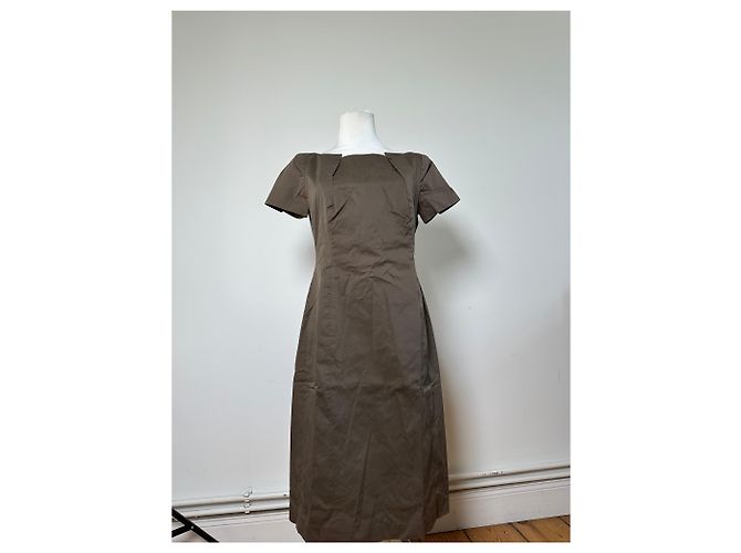 Salvatore Ferragamo Abito vintage Ferragamo in cotone stretch marrone M - vista 14