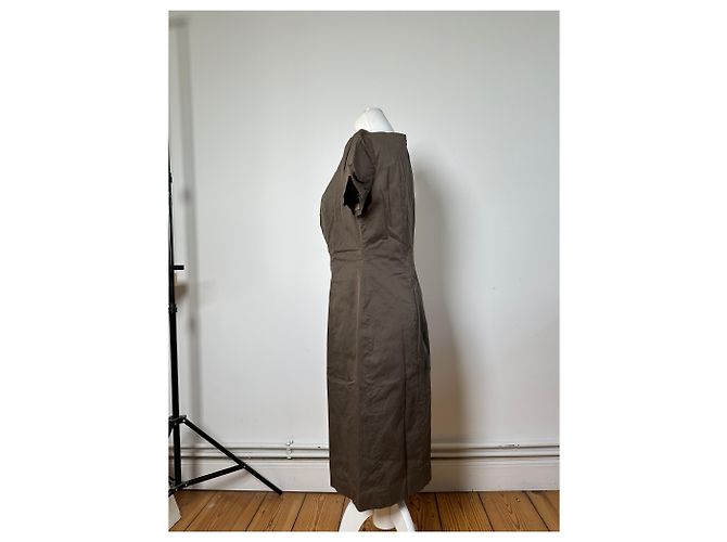 Salvatore Ferragamo Abito vintage Ferragamo in cotone stretch marrone M - vista 2