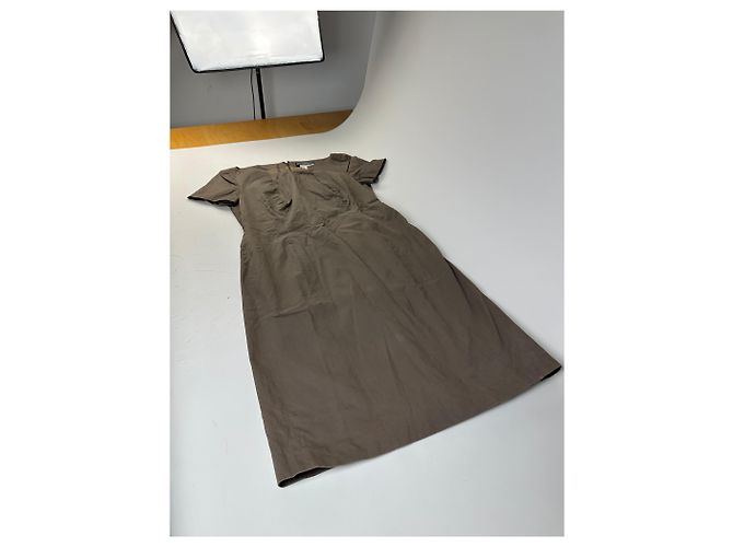 Salvatore Ferragamo Abito vintage Ferragamo in cotone stretch marrone M - vista 4