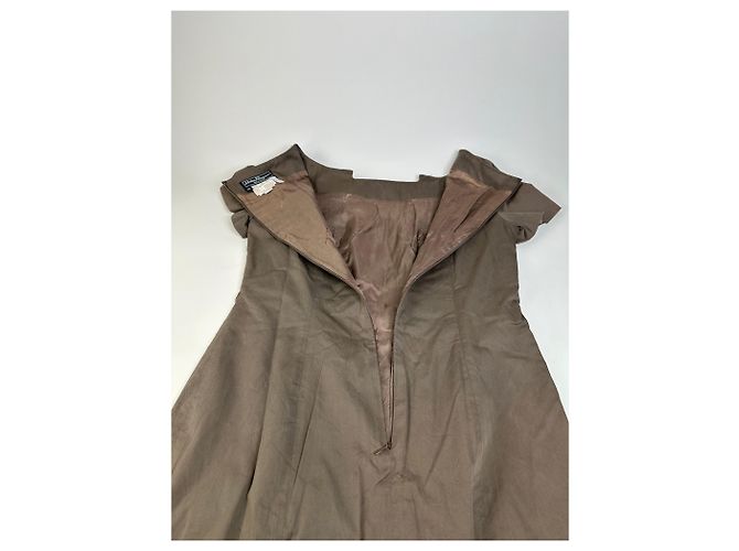 Salvatore Ferragamo Abito vintage Ferragamo in cotone stretch marrone M - vista 5