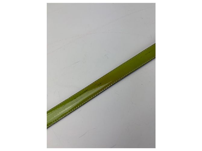 Vintage Givenchy Ledergürtel Limettengrün Schwarz Goldene Schnalle - Ansicht 10